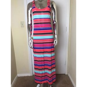 Long Striped Fitted Sun Dress